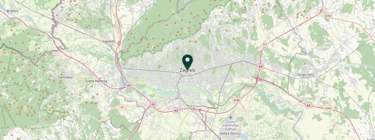 Map of Zagreb, Croatia