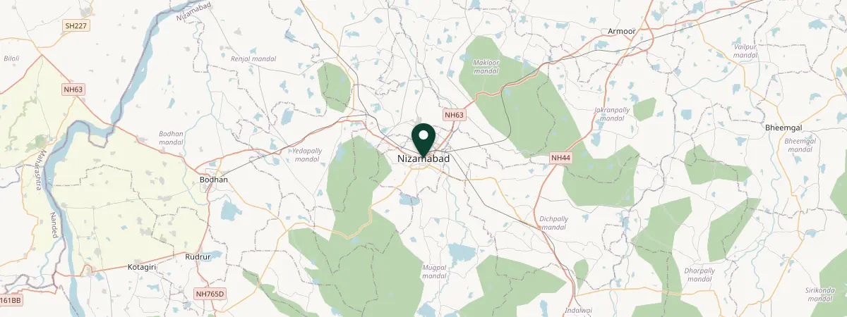 Map of Nizamabad, India