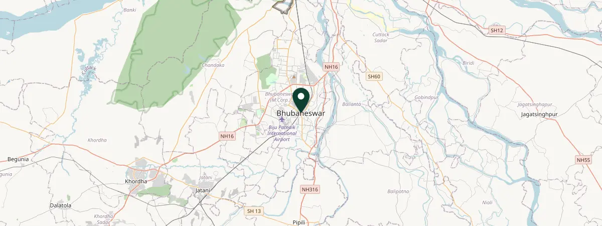 Map of Bhubaneshwar, India
