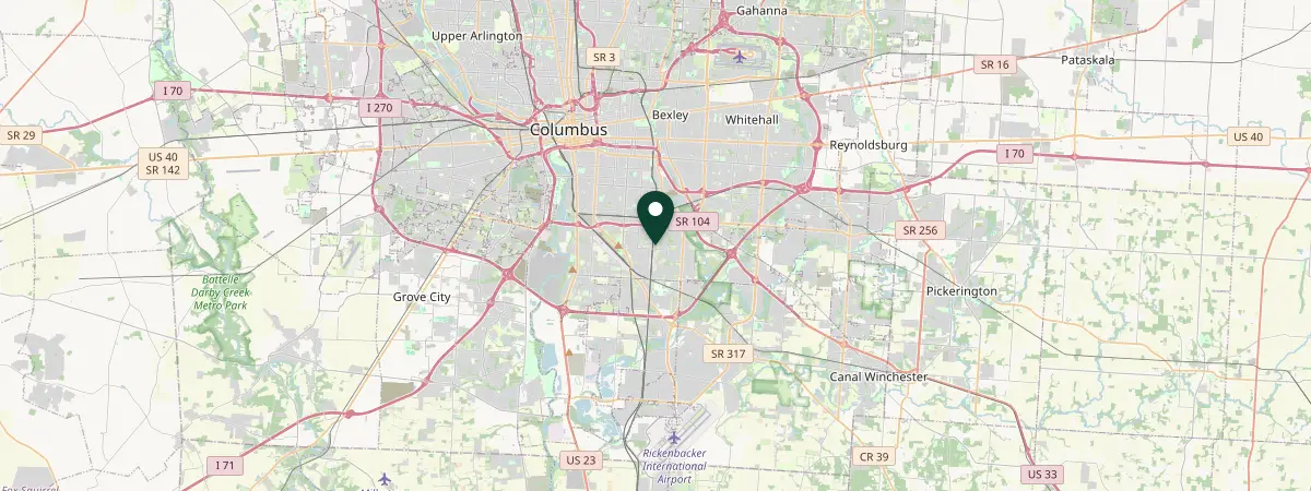 Map of Cleveland & Columbus, Ohio, United States