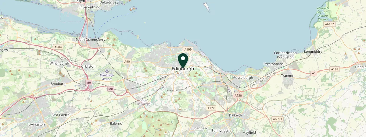 Map of Edinburgh, Scotland, United Kingdom