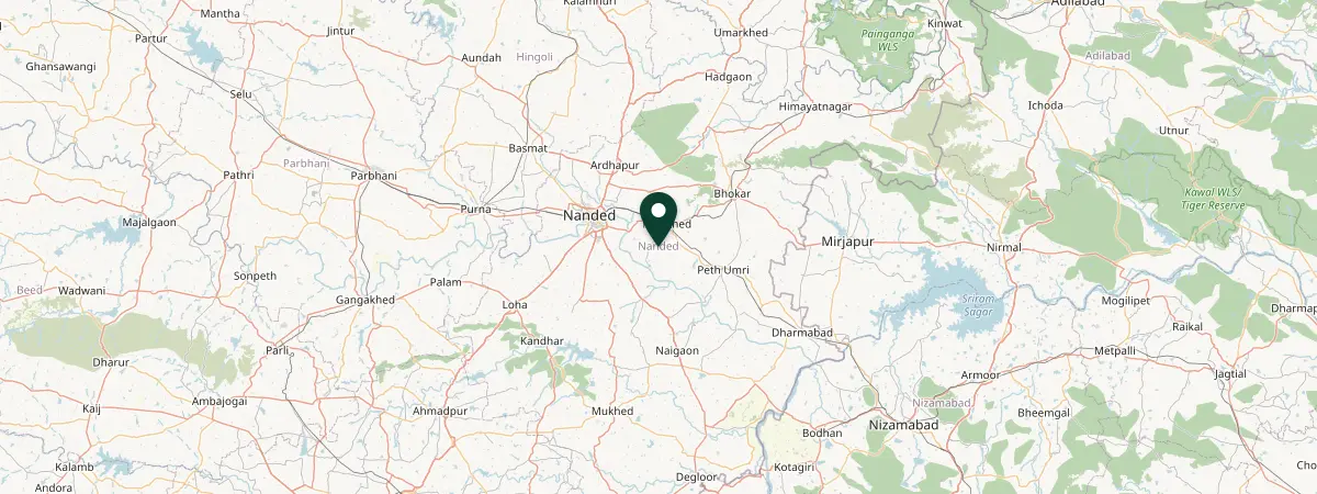 Map of Nanded, India