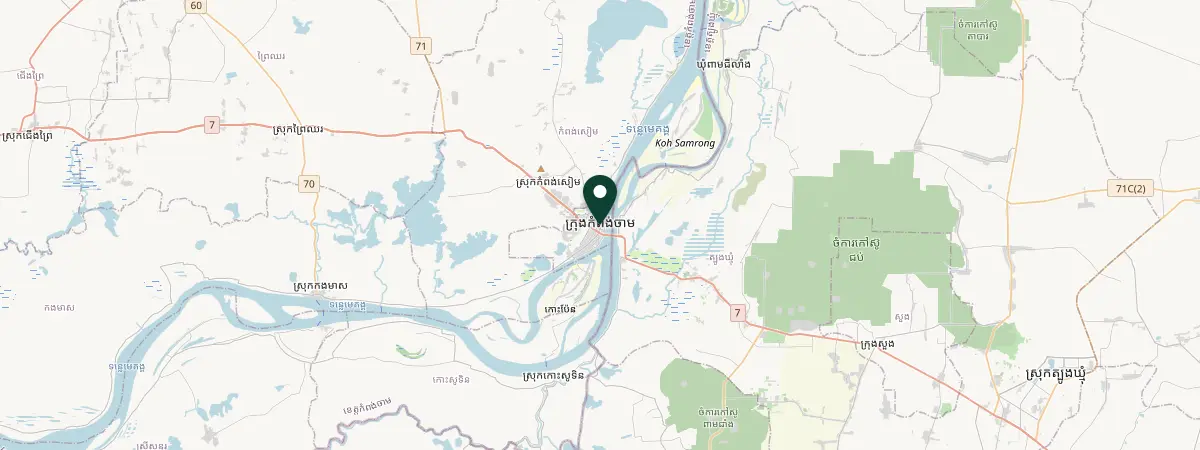 Map of Kampong Cham, Kâmpóng Cham, Cambodia