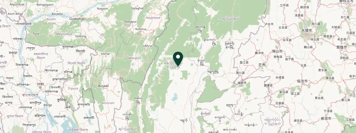 Map of Sagaing, Myanmar (Burma)